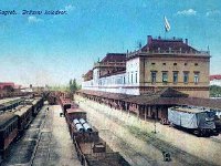 Glavni kolodvor 1900-ih godina, kolorirana razglednica